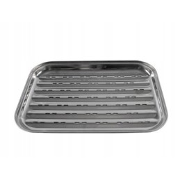 Stačiakampio formos, nerūdijančio plieno, daugkartinio naudojimo grilio padėklas