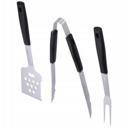 Indai, kepsninės reikmenys, kepsninės žnyplės, mentelė, šakutė, 3 elementų rinkinys