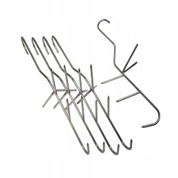 Trigubi žuvies rūkymo kabliukai su barstytuvu, ilgis 21cm, storis 3mm, rinkinyje 5 vnt.