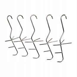 Trigubi žuvies rūkymo kabliukai su barstytuvu, ilgis 21cm, storis 3mm, rinkinyje 5 vnt.