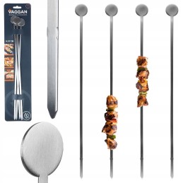 4x plieniniai iešmeliai iešmams kepti ant grotelių, 37 cm