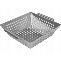 Grilio krepšelis, nerūdijančio plieno 26 x 22 x 7 cm