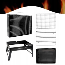 Turistinė nešiojama sulankstoma iškylos kepsninė su anglimis