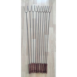 Laužo šakutė dešros pagaliukai lazdelės šašlykinės šakutės 100 cm 10 vnt su
