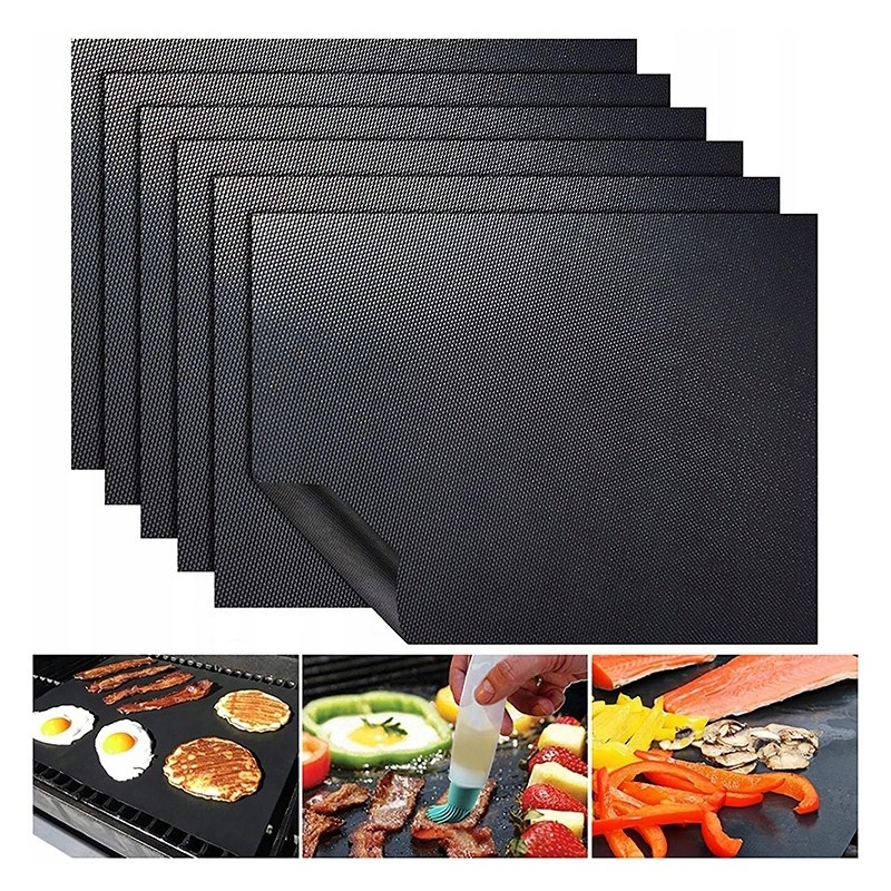 Ekonomiškas 8x tefloninio grilio kilimėlio ir kepimo skardos rinkinys