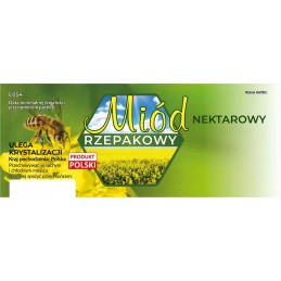 Didelės etiketės rapsų nektaro medui, 100 vnt