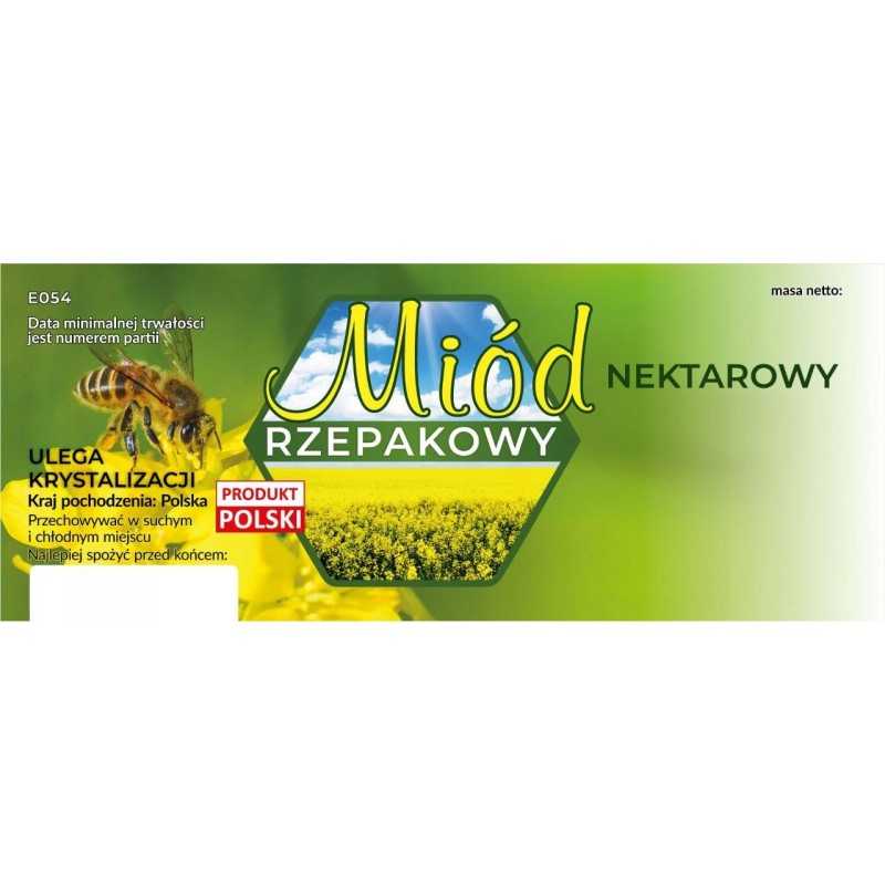 Didelės etiketės rapsų nektaro medui, 100 vnt