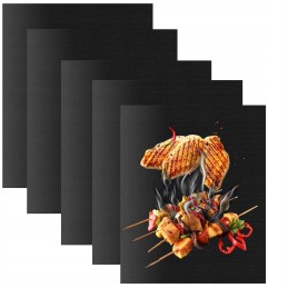 Tefloninis grilio kilimėlis griliui 50x40 padėklai 5 vnt