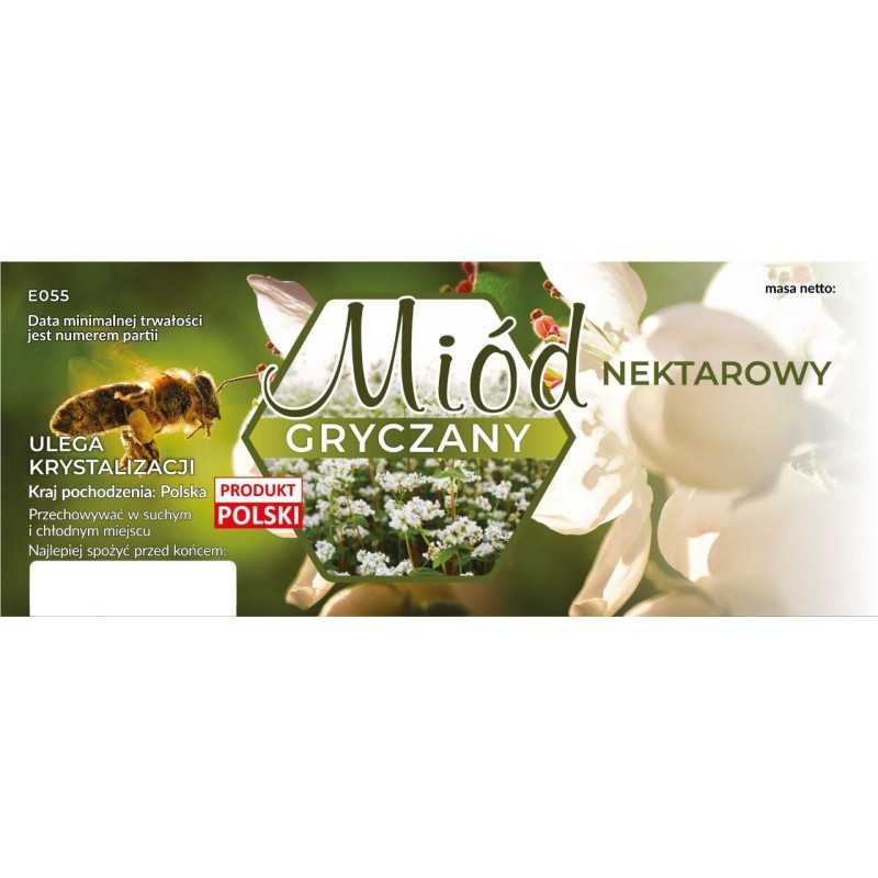 Didelės etiketės grikių nektaro medui, 100 vnt