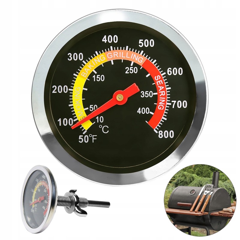 Smokehouse BBQ grilio termometras nuo 10 iki 450 °C 70 mm zondas, nuimamas kietas