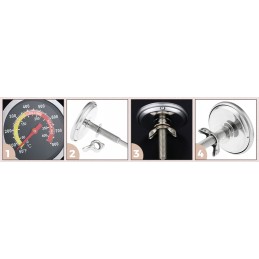 Smokehouse BBQ grilio termometras nuo 10 iki 450 °C 70 mm zondas, nuimamas kietas