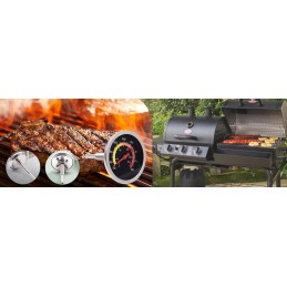 Smokehouse BBQ grilio termometras nuo 10 iki 450 °C 70 mm zondas, nuimamas kietas
