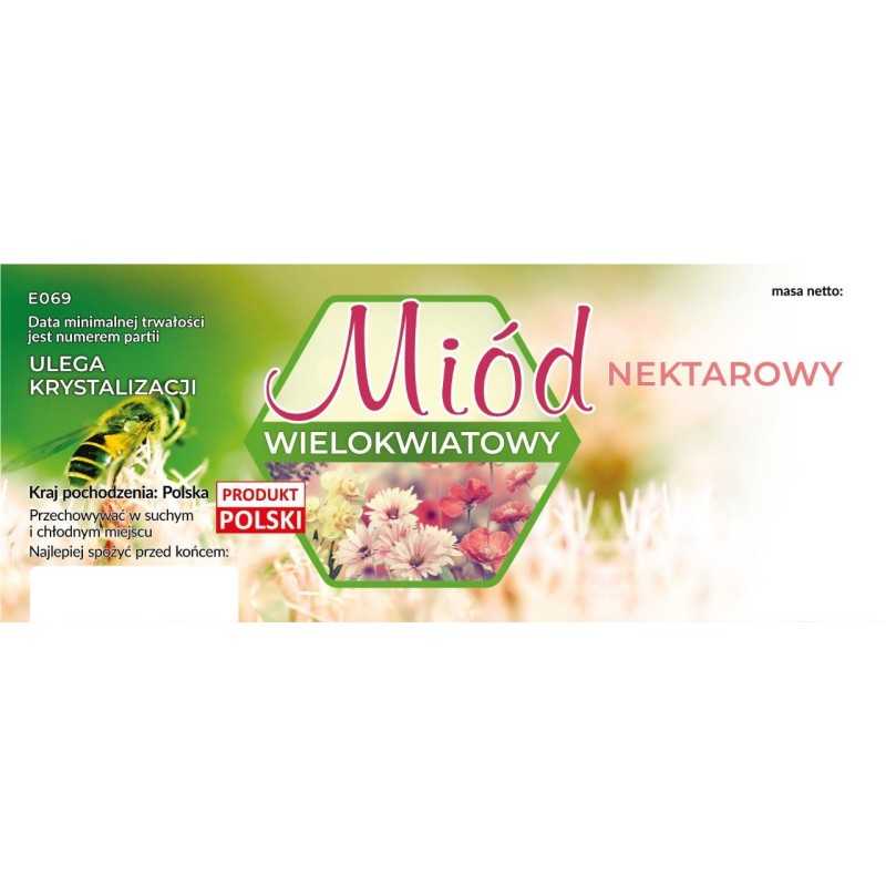 Didelė daugiagėlinė medaus etiketė, 100 vnt