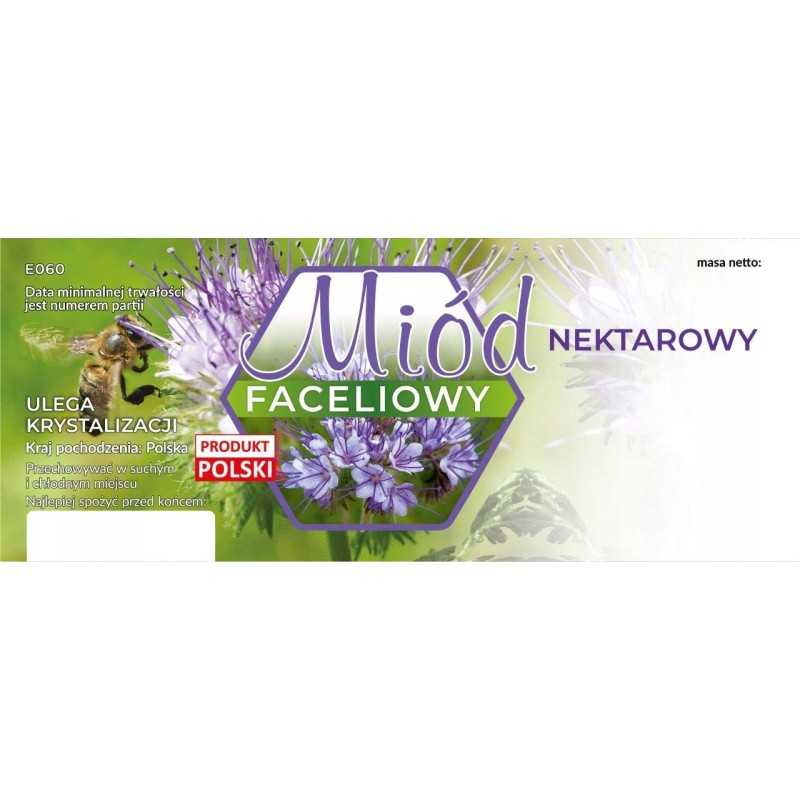 Didelės etiketės faceliumo nektariniam medui, 100 vnt