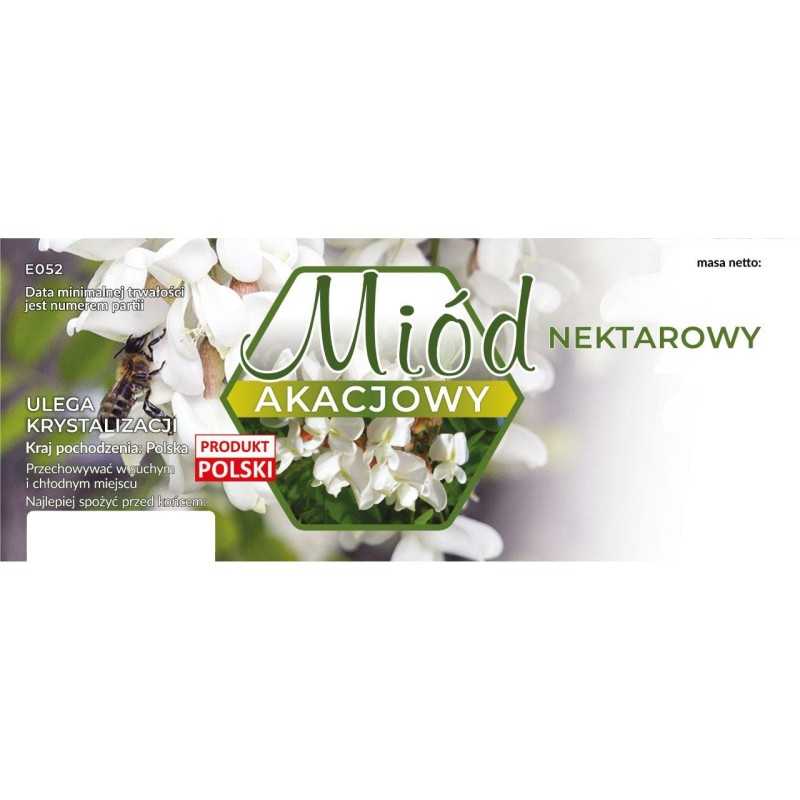 Didelės etiketės akacijų nektaro medui, 100 vnt