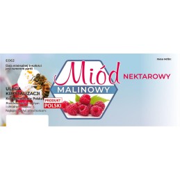 Didelės etiketės aviečių nektaro medui, 100 vnt