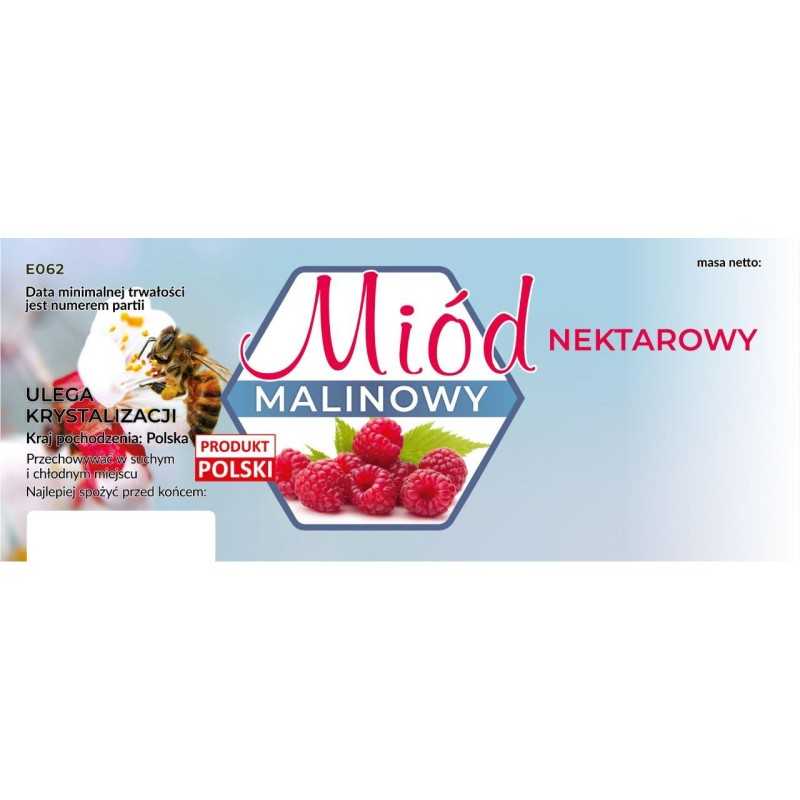 Didelės etiketės aviečių nektaro medui, 100 vnt