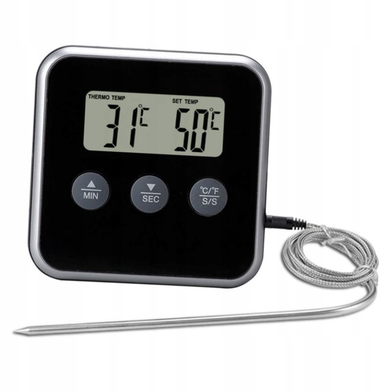 2in1 ✅termometras + ✅laikmatis su signalizacija ir įkišamu zondu. modelis: th-20