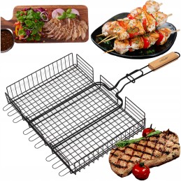 Grotelės mėsai, žuviai, daržovėms kepti, uždaros plieninės grilio grotelės 40x30