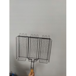 Grotelės mėsai, žuviai, daržovėms kepti, uždaros plieninės grilio grotelės 40x30