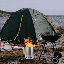 Kaminas šašlykinės ar briketų apšvietimui