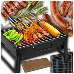 Turistinis grilis nešiojamas sulankstomas anglies grilis su nemokamu uždegimu! visa 40 kubų lenta