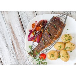 Lehmann žuvies kepimo rankenų komplektas, grotelės, žnyplės, griebtuvas