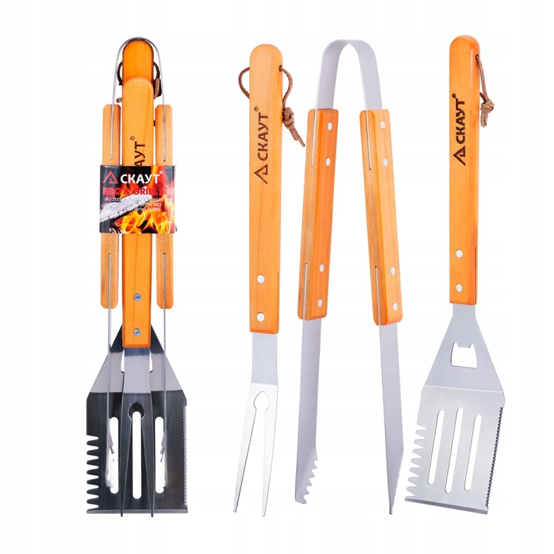 Tvirti kepsninės reikmenys, grilio stalo įrankių rinkinys