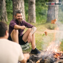 Grilio laužo šakutės, židinio šakutė 99 cm, dešros įdėklas, 10 vnt