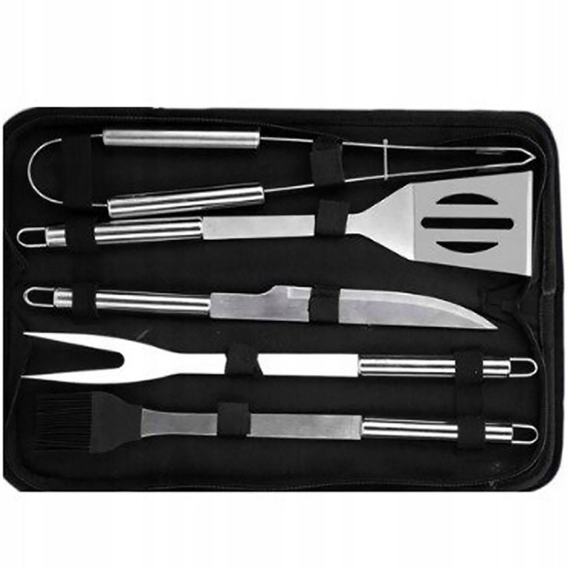 Priedai stalo įrankiai, kepsninės indai, sudėti į 6 viename dėklą