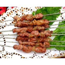 24x iešmo vėrinukai grilis medinė rankena iš nerūdijančio plieno