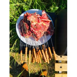 24x iešmo vėrinukai grilis medinė rankena iš nerūdijančio plieno