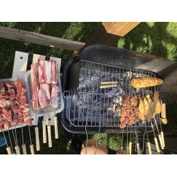 24x iešmo vėrinukai grilis medinė rankena iš nerūdijančio plieno