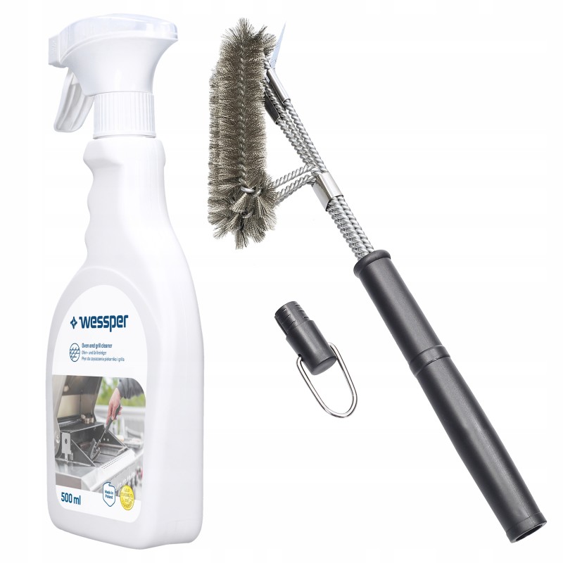 Skystų preparatų rinkinys orkaitės ir grotelių valymui, 0 5l, šepetys ir grandiklis