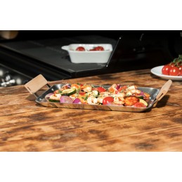 Grilio plokštė, plieninis padėklas, grotelės, grilio padėklas