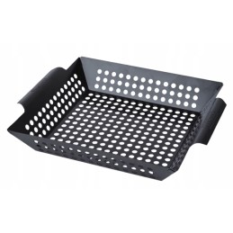 Stačiakampis bbq grilio padėklas 29 x 29 cm, padėklas daržovėms kepti ant grotelių
