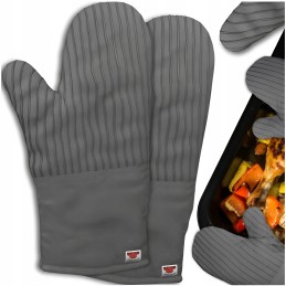 2 vnt grilio virtuvinės pirštinės, karščiui atsparios, židinys, orkaitė, židinys, pilka
