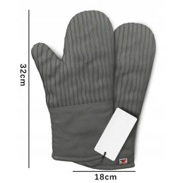 2 vnt grilio virtuvinės pirštinės, karščiui atsparios, židinys, orkaitė, židinys, pilka