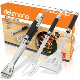 Delimano Brava nerūdijančio plieno kepsninės priedų rinkinys
