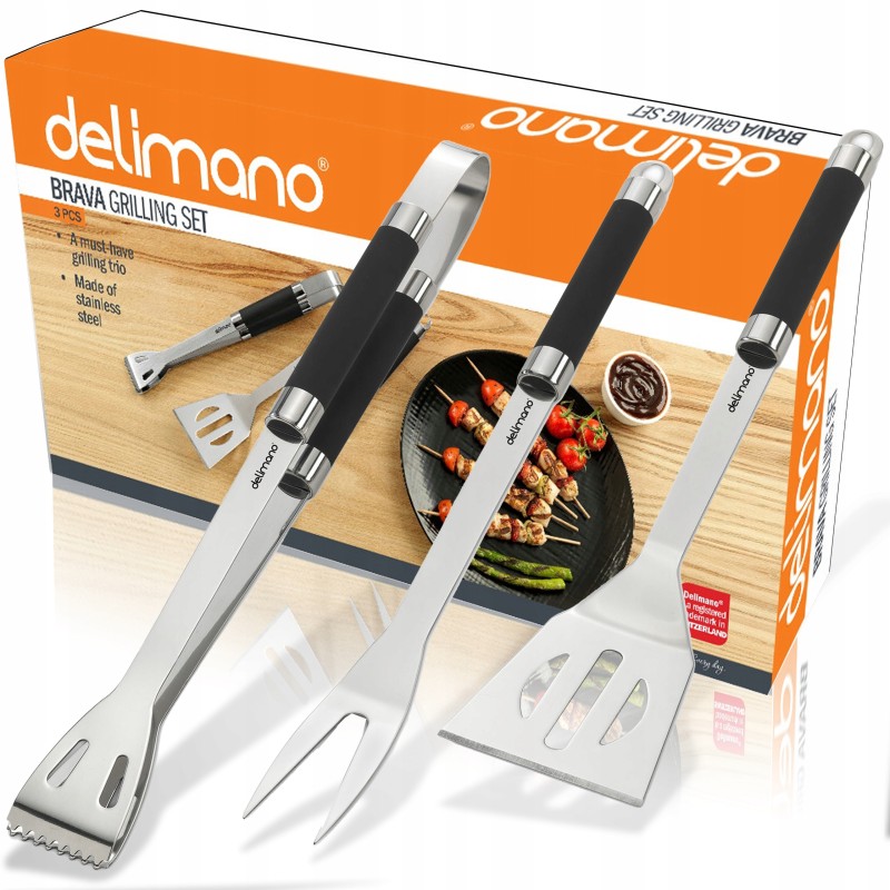 Delimano Brava nerūdijančio plieno kepsninės priedų rinkinys