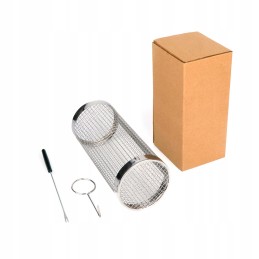 BBQ grilio krepšelis, tinklinės grotelės daržovėms, 19 x 8 cm, nerūdijantis plienas