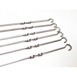 Nerūdijančio plieno kebabo iešmeliai 6 vnt 55 cm storio 1 8