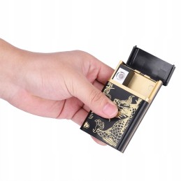 Nešiojamas cigarečių dėklas su įkraunamu žiebtuvėliu