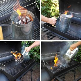 Kaminas šašlykinės ar briketų apšvietimui