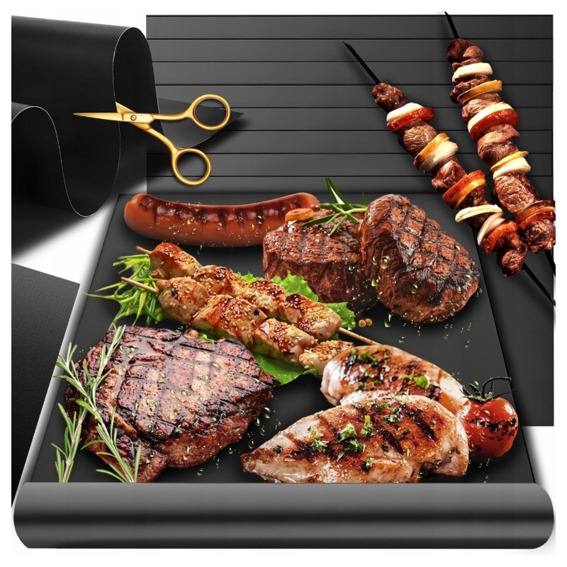 Tefloninis grilio kilimėlis 4 vnt 40 x 33 cm kepimui daugkartinio naudojimo skarda