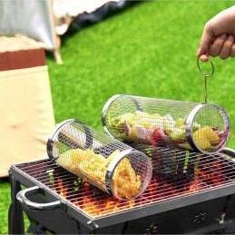 BBQ krepšys, tinklelis, daržovių grotelės, 20 x 9 cm, nerūdijantis plienas