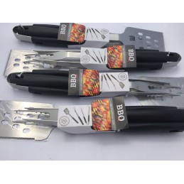 Stalo įrankiai kepsninės reikmenys žnyplės mentelė šakutė nerūdijantis plienas - BBQ