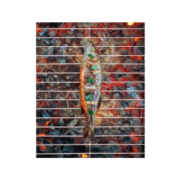 Grilio padėklas, grotelės, grotelės žuviai, grilio meisteris, 29 x 10, 5 cm