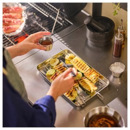 Grilltider serviravimo padėklas - nerūdijančio plieno 30x20 cm