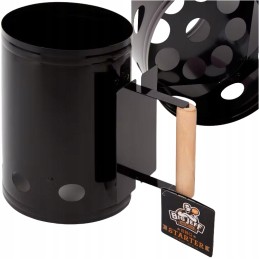 Kaminas Big Jeff šašlykinės apšvietimui, juodas, cinkuoto plieno, su rankena